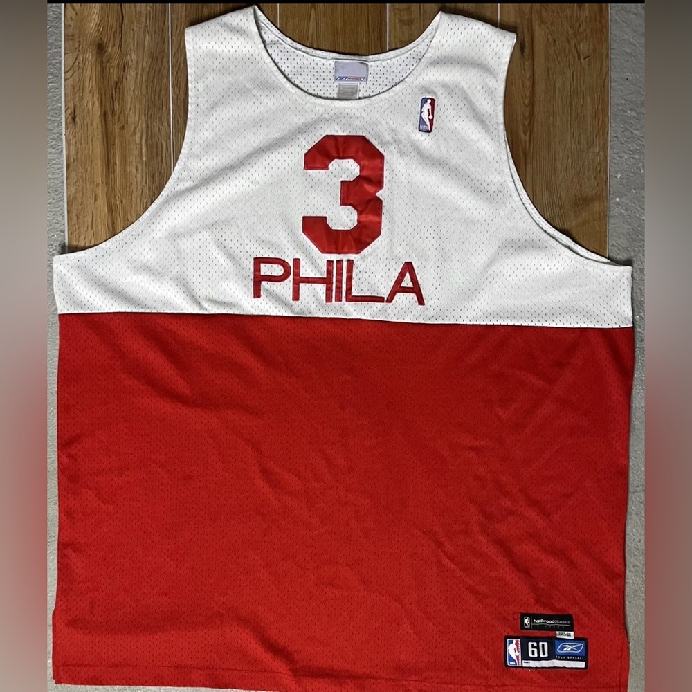 Allen Iverson #3 PHILA Jersey Reebok Hardwood Classic NBA 76ers Size 60 BIG TALL
